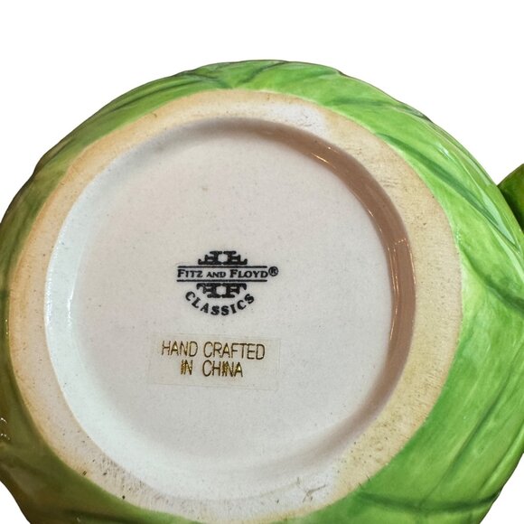 Vintage Fitz And Floyd Leaf-Shaped Creamer & Sugar Bowl Set - Picture 5 of 11